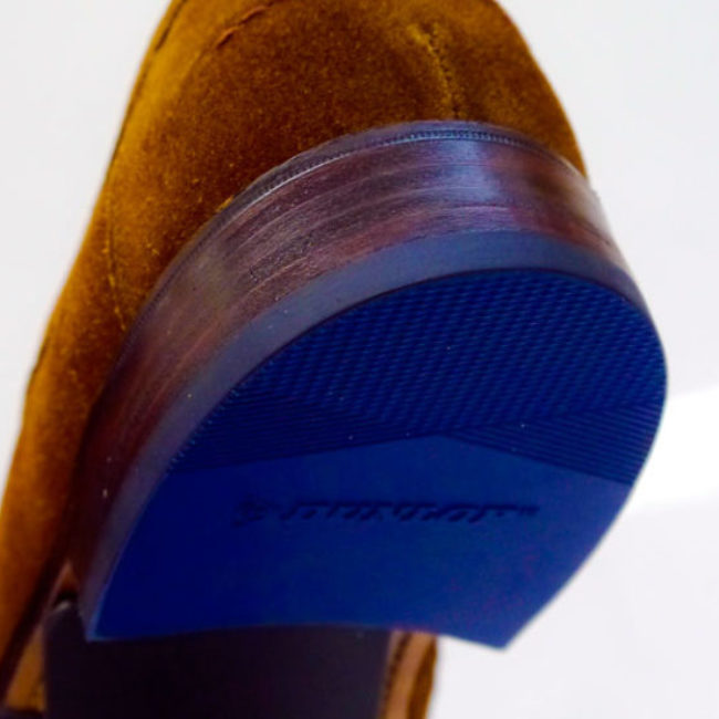 Blaue Absätze Dunlop Schuhreparatur